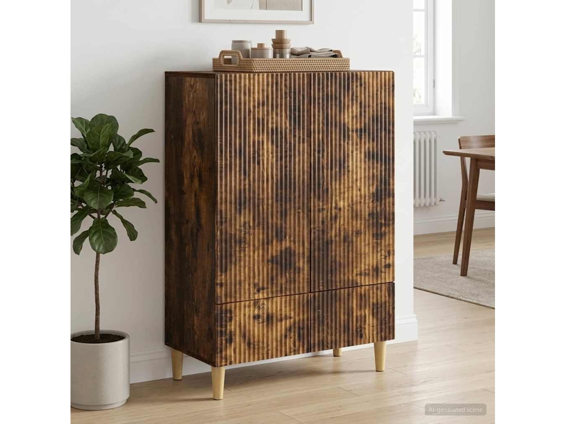 Vidaxl Buffet Carvalho Fumado 66 X 34,5 X 95 Cm Derivados De Madeira