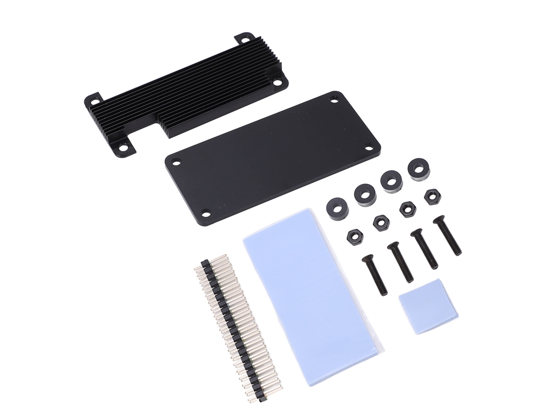 Caja de Alumínio e plástico para Raspberry Pi com dissipação passiva de calor