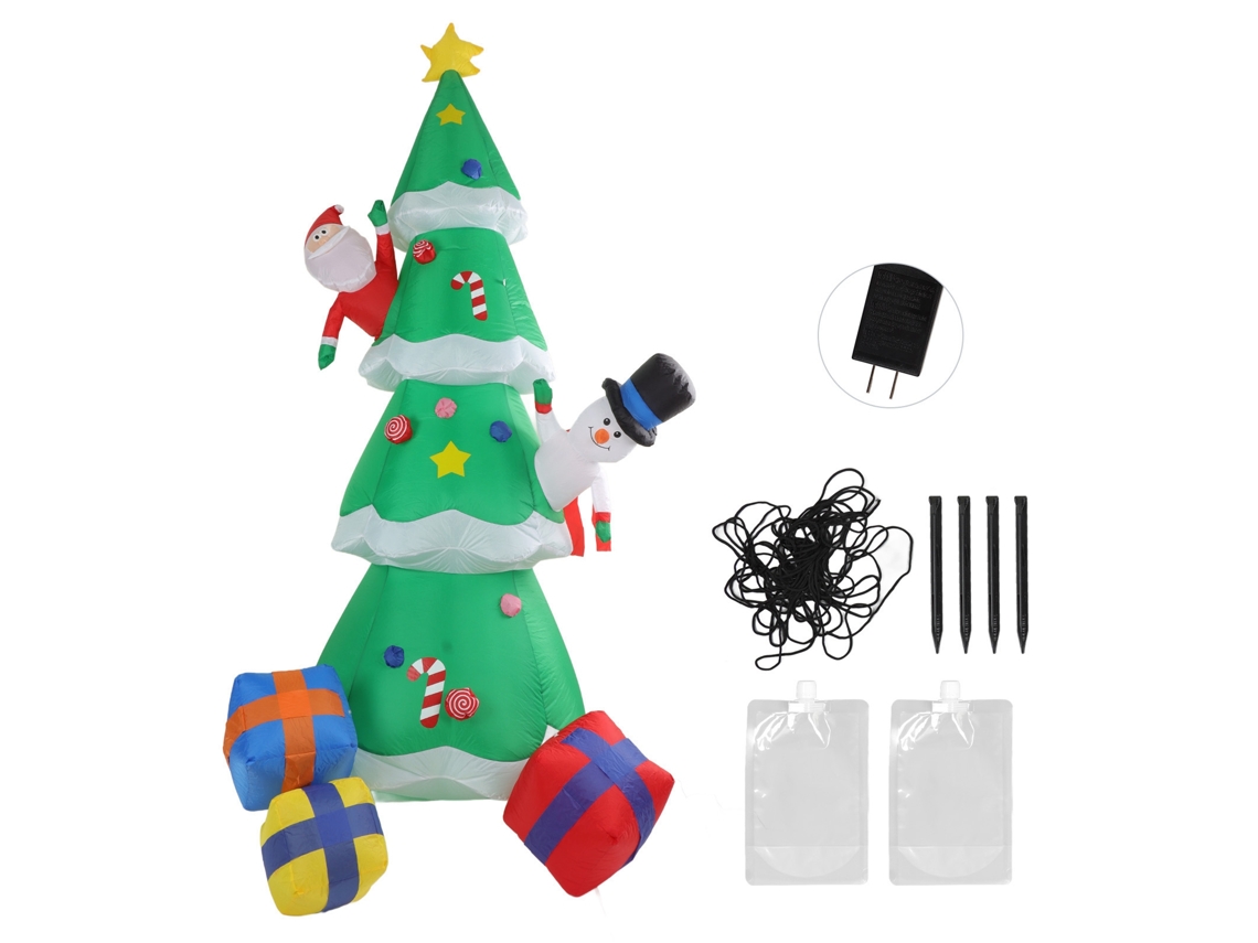 Árvore de Natal Inflável com 15 Leds e Caixas Presente
