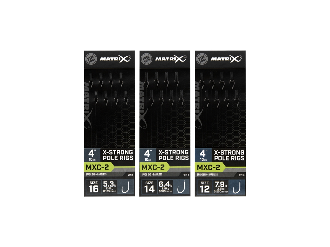 Conjunto de 8 líderes sem barbless MATRIX MXC-2 XS pole Rig