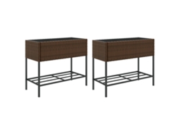 Garden Planter, Garden Planters Vidaxl Marrom Rattan / Vime (90 X 40 X 75 Cm)