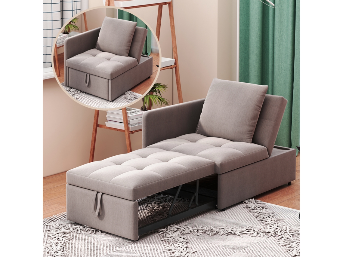 Sofá-cama 3 Em 1 - Sofá De Linho Com Encosto Ajustável - Para Espaços Pequenos