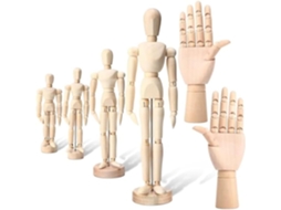 Conjunto de 6 Manequins de Madeira para Artistas, 4,5/5,5/8/12 Polegadas, Modelo para Canhotos SFUSHOS