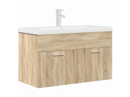 Bathroom Sink Cabinet, Bathroom Sink Cabinets Vidaxl Marrom Madeira Processada (80 X 38.5 X 46 Cm)