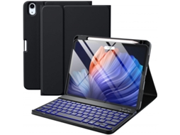 Capa Com Teclado Bluetooth Retroiluminado Para Ipad De 10,2 Polegadas (2019/2020/2021) Caneta Stylus Não Incluída (português-preto)