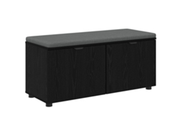 Banco de hall com Almofada Carvalho Preto 100x38x46 cm MAISON EXCLUSIVE