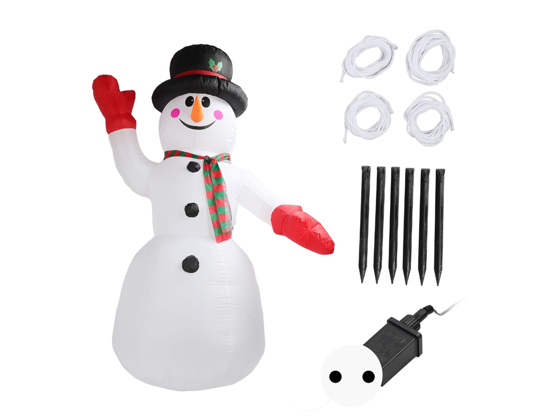 Boneco de Neve Inflável de Natal 2,4m Alto com Luzes S/MARCA
