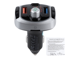 Transmissor FM Bluetooth 5.0 Slowmoose, MP3 Player, Chamadas Viva-voz, Luz Colorida, Tela Dupla PD3.0 QC3.0