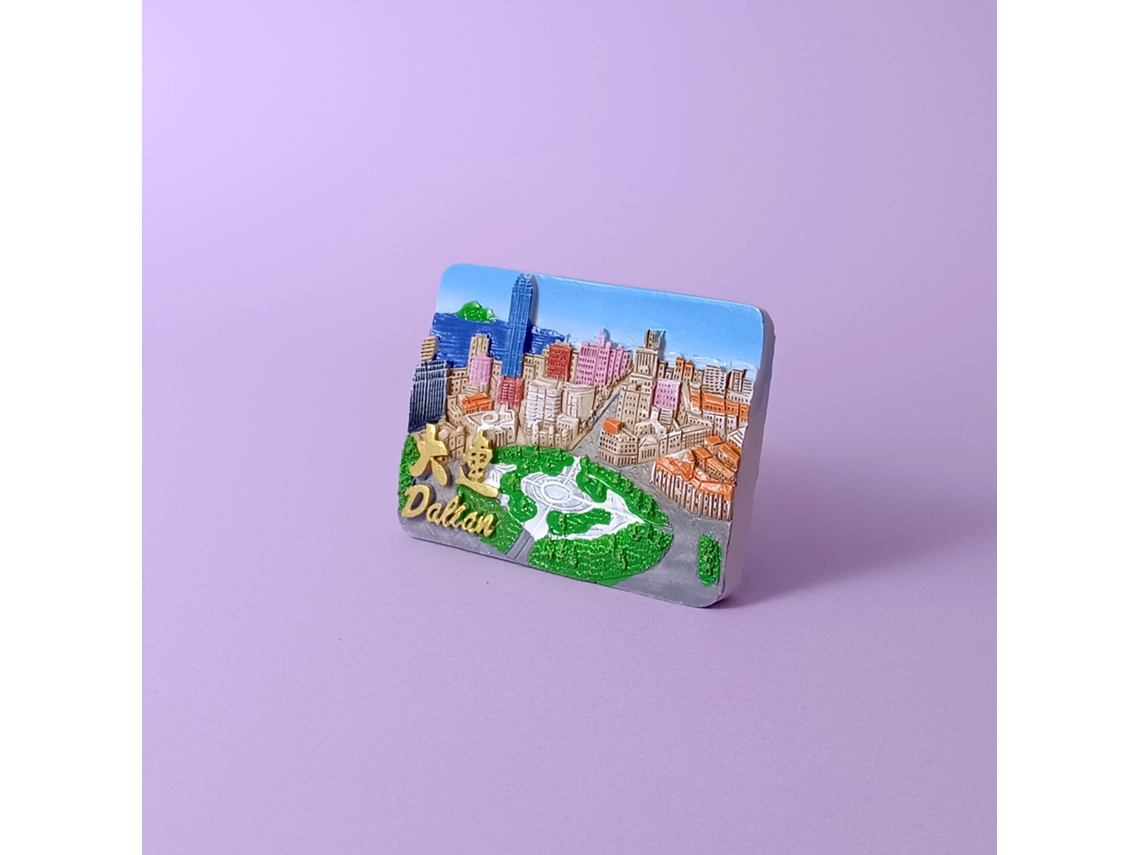(praça Zhongshan De Dalian) Ímãs De Geladeira De Dalian, Liaoning, Lembrancinhas Turísticas, Ímãs De Resina