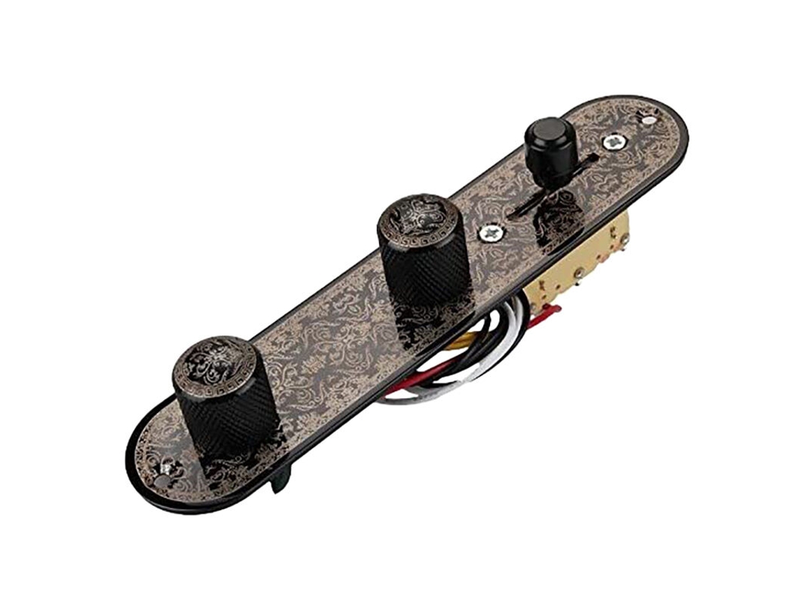 Painel de Controle para Guitarra com Chave Seletora de 3 Posições, na Preta AQUAFORGE