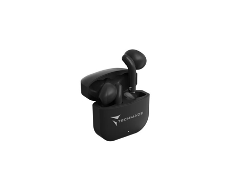 TECHMADE Earbuds Xm201 Fones de Ouvido Sem Fio Verdadeiros Pretos