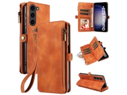 Capa Flip De Couro Com Zíper, Compatível Com Samsung.marrom - M52 5g