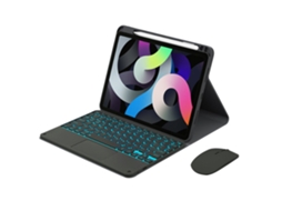Capa Com Teclado Bluetooth Compatível Com Ipad Air 4 (10,9 Polegadas) - Tipo Folio, Mouse, Suporte Integrado, Porta-caneta