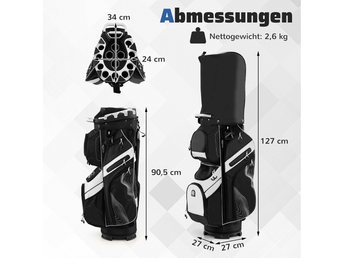 Bolsa Golfe Divisor 14 Vias 11 Bolsos Preto NORTHIX S/MARCA