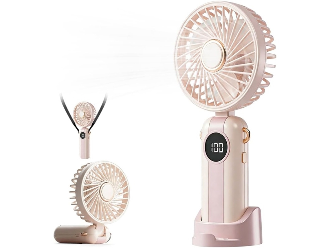 Ventilador Mão Motor Escovas Alta Velocidade Rosa