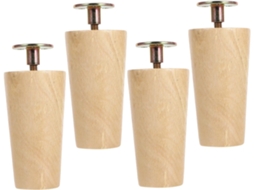 Conjunto De 4 Pés Madeira Para Móveis Com Parafusos, Formato Cônico, Para Substituição De Pés Sofá, Cama, Mesa De Centro