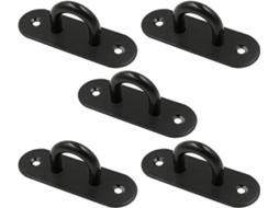 Conjunto De 5 Ganchos Aço Inoxidável, 9, 9cm, Pretos, Teto, Formato Oval, Resistentes, Com Furo De 0, 6cm 0, 25 Polegadas