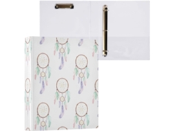 Pasta de 3 Argolas para Papel Tamanho Carta Apanhador Sonhos Organizador Redondo com Pranch (27,9 X 21,6 Cm)