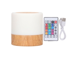 Luminária Noturna Portátil Touch para Quarto, Mesa de Cabeceira, Estrutura de Madeira Klb BRILVIBERA