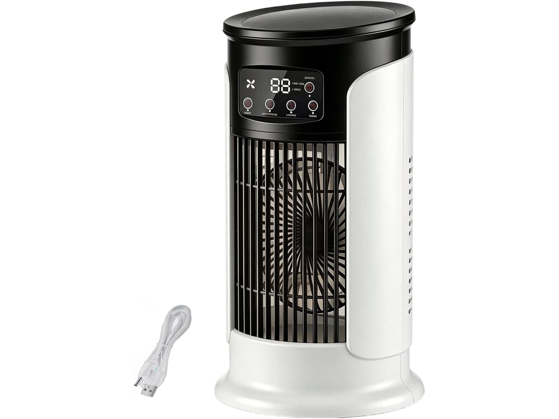 Ventilador De Mesa Dobrável Com Suporte Parede, Recarregável E