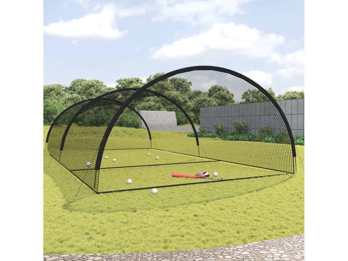 Vidaxl Rede P/ Treino De Rebatida Basebol 900x400x250 Poliéster Preto