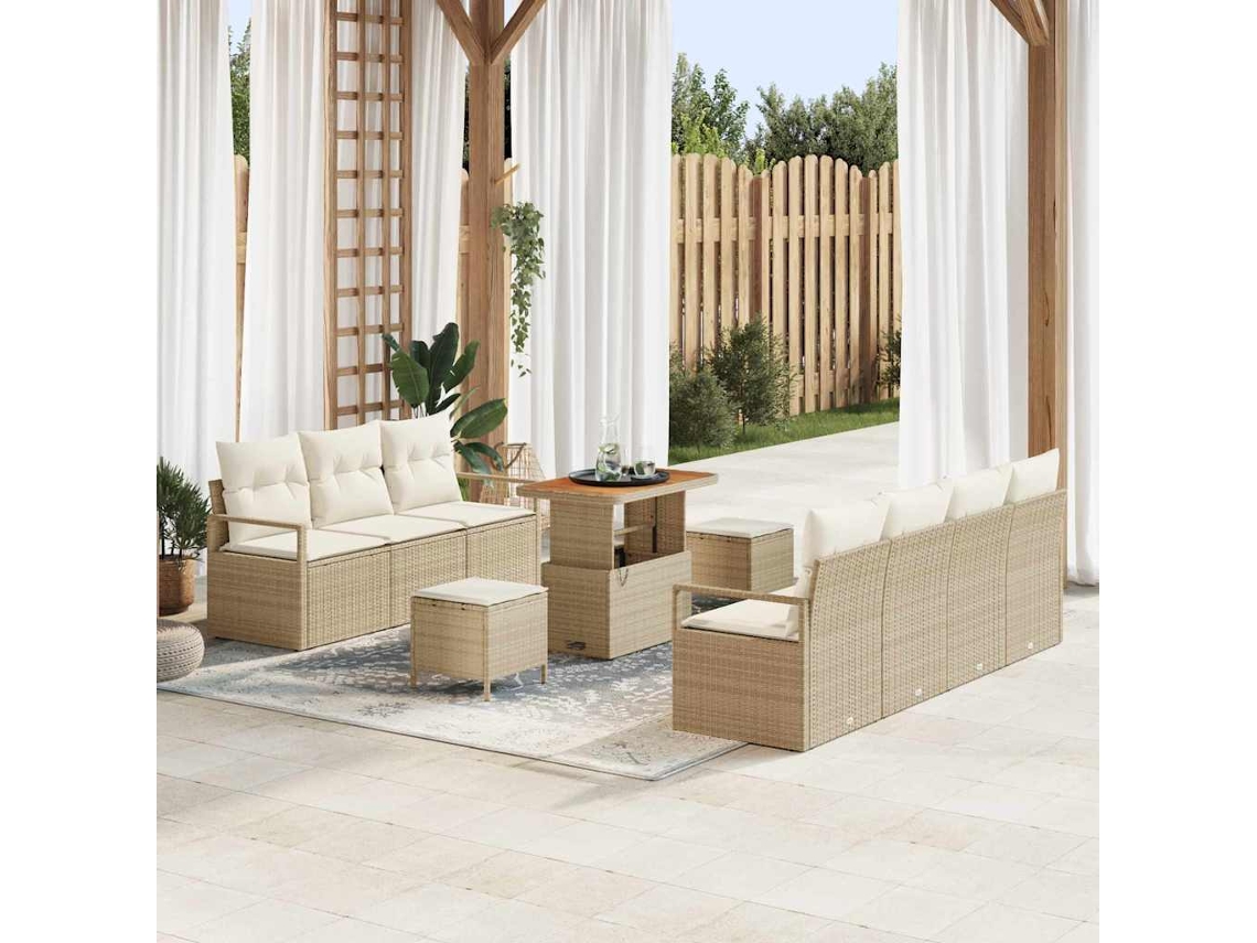 Vidaxl Conjunto De Sofá De Jardim 10 Unid. 9-número De Lugares