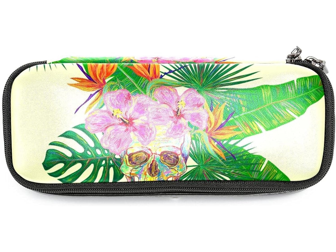 Stojo Grande Com Estampa Floral E Folhas De Palmeira, Ideal Escola, Escritório, Adultos, Meninas E Meninos