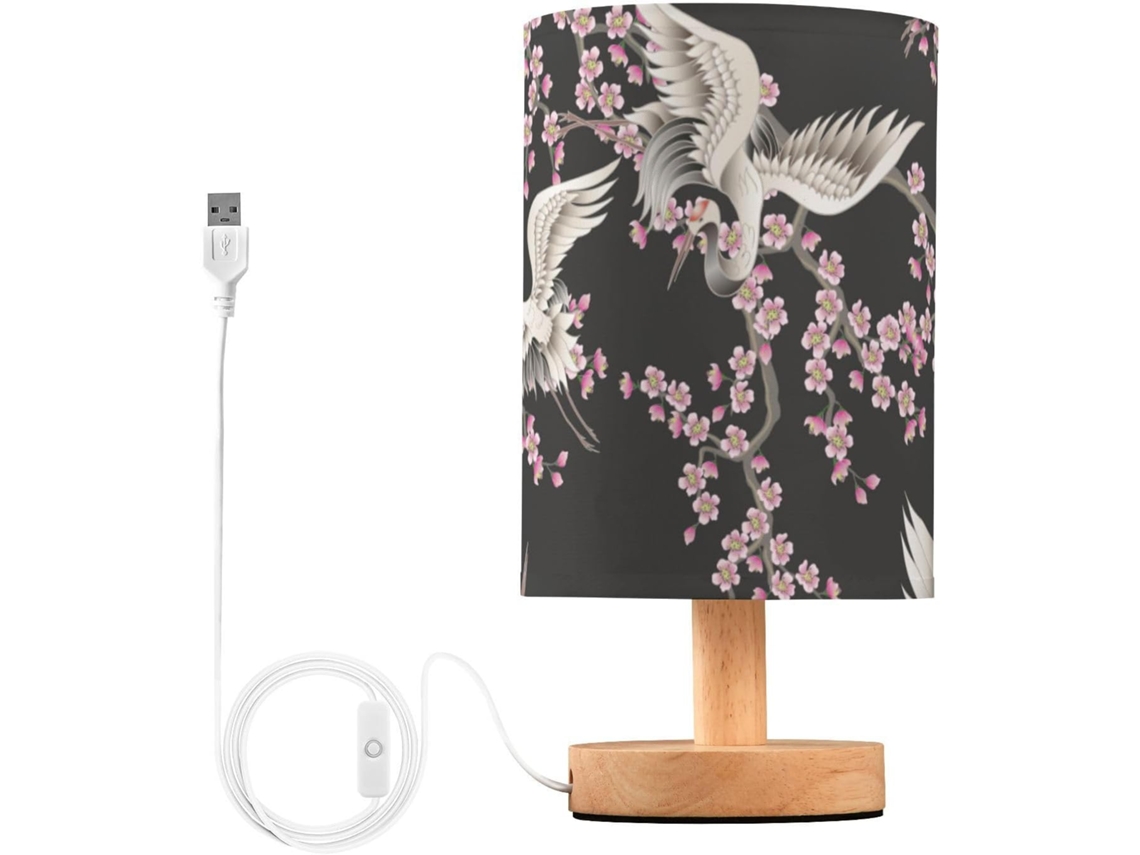 Luminária De Mesa Mnsruu Para Quarto E Sala Estar, Com Design De Guindaste Japonês, Luminária De Cabeceira Com Portas