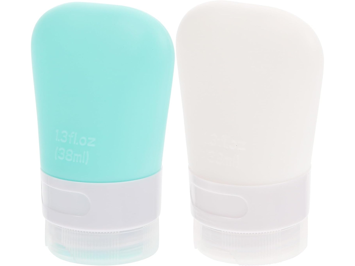 2 Pièces Flacons De Cosmétiques D’éventail 38ml En Silicone Pp