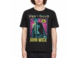 Rockinstone John Wick Neon Manga Ish Black Adult T-shirt Size:m