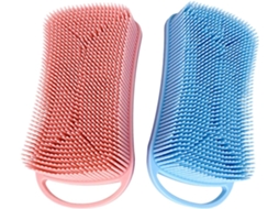 Escova De Banho Silicone 2 Peças, Escova De Chuveiro, Esponja De Banho Para Limpeza E Massagem Corporal