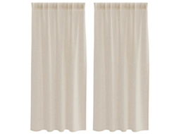 Conjunto 2 Cortina De Voile Vidaxl Bege Poliéster (175 X 140 Cm)