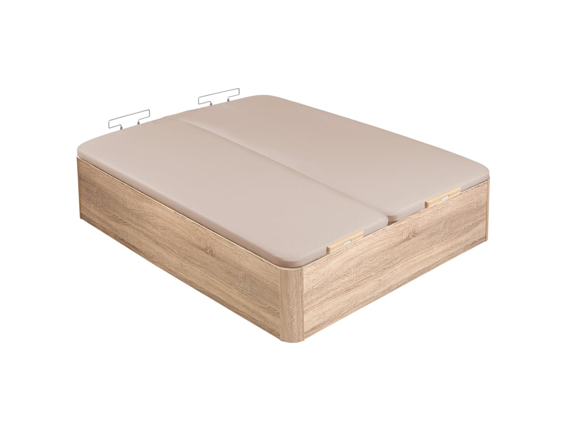 Sommier com arrumação PIKOLIN Naturbox 2.0 Montagem e Remoção incluídas Tampa dupla - 160x182cm (41 cm de altura - Natural)