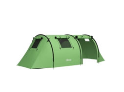 Barraca de Camping para 3-4 Pessoas, Estável, à Prova D'água, com Quarto e Sala, 3000mm Verde | S/MARCA