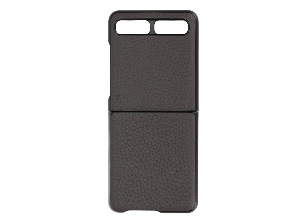 Capa de Couro LAXISCREED para Samsung Z Flip Lichia Cinza