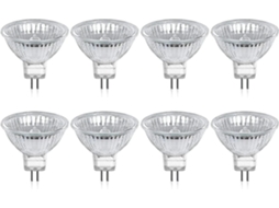 Rebe Lâmpada Halógena Gu5.3 Mr16 35w 12v Branco Quente 2800k Regulável 320 Lumens 8 Unidades Cisea