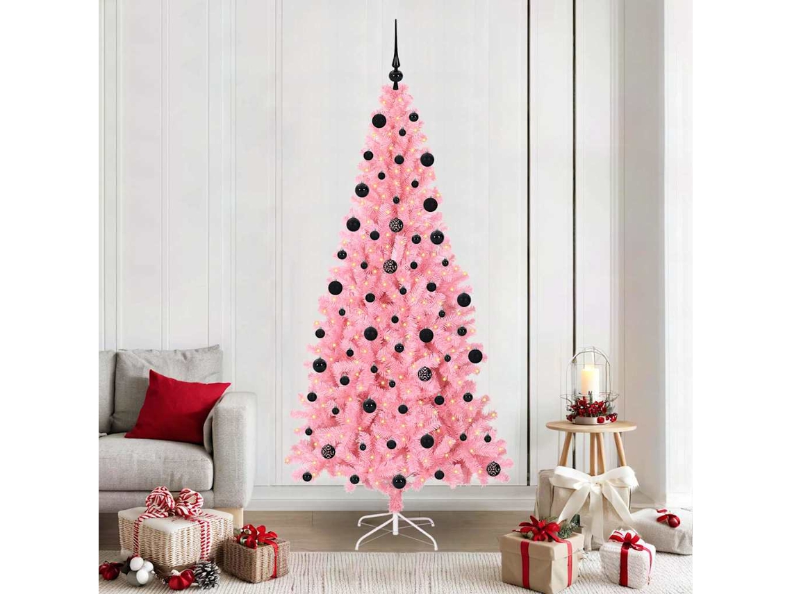 Vidaxl Árvore De Natal Rosa 210 Cm Pvc