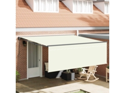 Vidaxl Toldo Retrátil Creme 400 × 300 Cm Poliéster E Alumínio