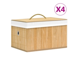 Caixas De Arrumação 4 Pcs Bambu Lovely Home