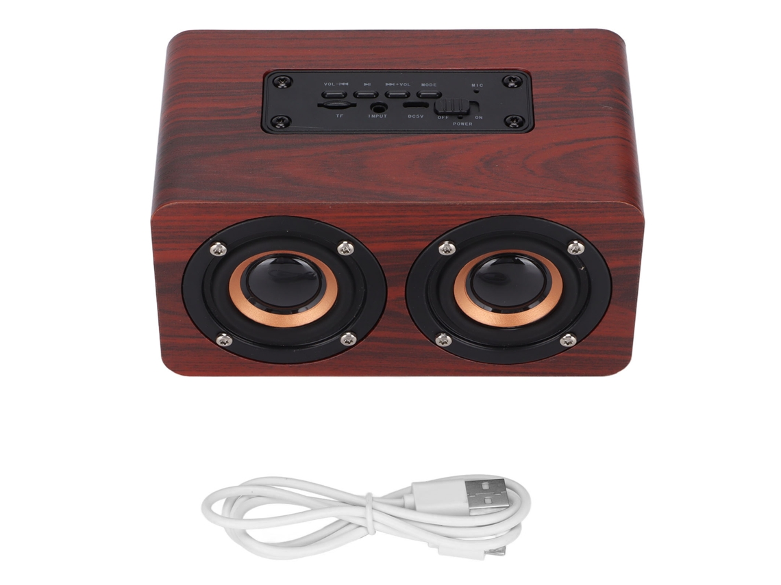 Aetheria altavoz Bluetooth de Madeira Retrô Sem Fio Subwoofer Estéreo Aux para Casa Tablet Cor Grão de Madeira Marrom