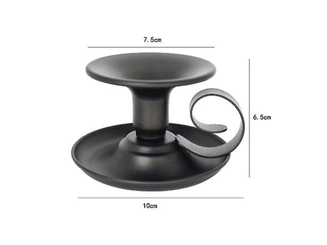Copo De Vela De Ferro Forjado Pintado Retro De Metal Com Base Pequena Mão Preto E Dourado