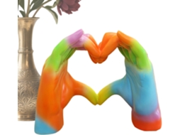 Est Tua de M o Escultura em Formato Cora com Arco Ris Decora Amor Estatueta Colecion Vel para Casa Sala Estar Quarto VAYOTOY