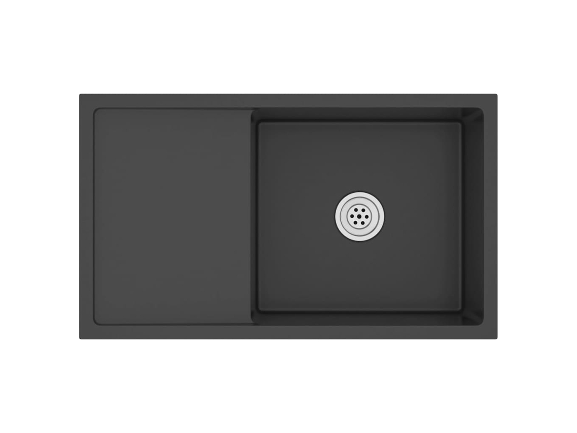Lava-louça De Cozinha Vidaxl Artesanal Aço Inoxidável Preto
