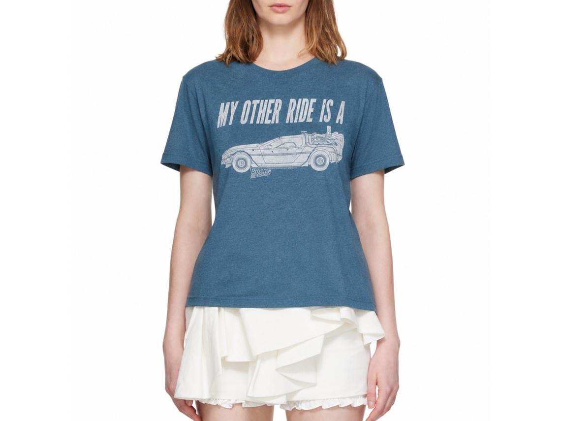 Rockinstone Back To The Future Movie My Other Ride Heather Indigo Adult T-shirt Size:xl