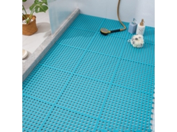10pcs Tapete de Banho mosaico antiderrapante com ventosas plástico azul para cozinha e banheiro