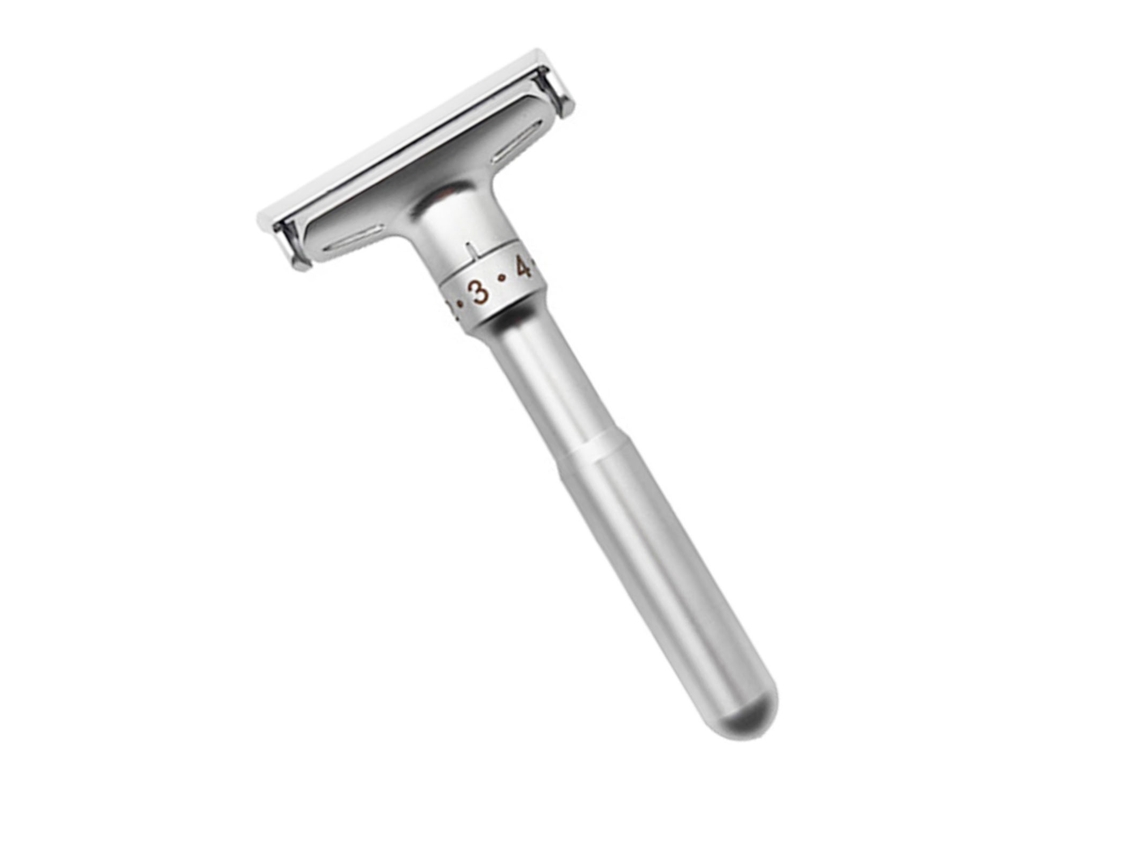 Afilador De Barba Manual Ajustável Portátil Prata