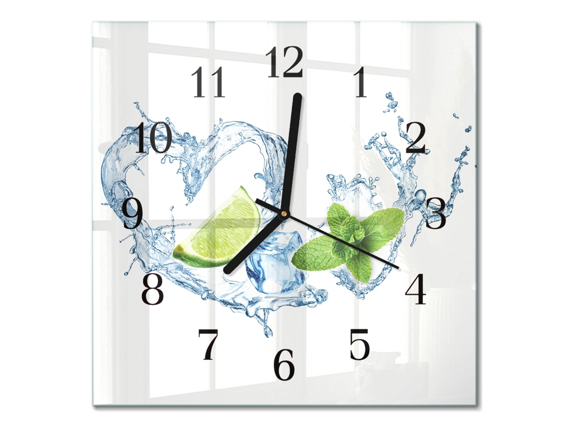 Relógio De Parede De Vidro Branco Espelharte (30x30 Cm)