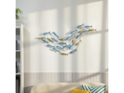 Arte de Parede em Metal,design de Peixe,resistente À Ferrugem,estilo Moderno,elegante,azul Claro BTFORUS