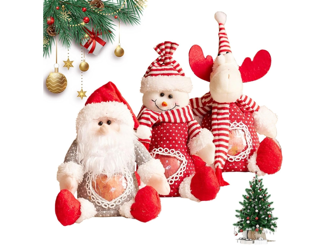 Sacolas De Doces De Natal, Conjunto De 3 Sacolas De Presente Do Papai Noel