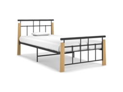 Bed Frame, Bed Frames Vidaxl Preto Metal (100 X 200 Cm)